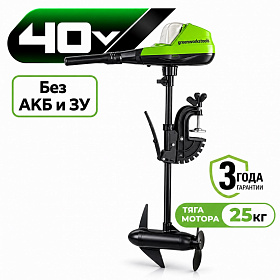Аккумуляторный лодочный мотор Greenworks G40TM55, 40v (без АКБ и З/У)